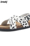 2023 New Beach Cork Sandals Casual Women Summer Buckle Strap Outside Non-slip Sandalias