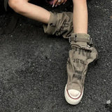 Cowboy Sneakers Women's High Boots New Canvas Flats Shoes Trend Autumn Ankle Boots New Rock Botas Mujer