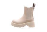 Women Genuine Leather Ankle Boots Round Toe Platform Chunky High Heel Zipper Short Boot Ladies Shoes Autumn Winter