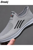 Mesh Breathable Loafers Fashion Casual Men's Sneakers Comfortable Walking Shoes Slip-on Thick Bottom Work Shoes 2023