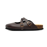 2023 New Summer Women Cork Slippers Buckle Non-slip Casual