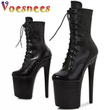 Inch Pole Dance Shoes Slim Heel Boots 20cm Serpentine Boots New Patent Leather Stiletto Nightclub Stage High Heels Bottom