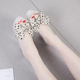 Dot Woman Summer Wedge Comfortable Sandals Platform Ladies Bow Knot Peep Toe Platform Wedges Shoes Slipper