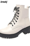 Ankle Boots Woman Winter 2023 Elegant Snow Platform Shoes Ladies Boots Short Leather Botins Free Shipping Large Size
