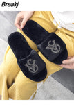 Summer Women Shoes Fur Slippers Flat Sandals Female Open-Toe Shoes Women Sandals Casual Plush Style Ladies Winter Plus