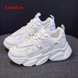 White Chunky Sneakers Women Shoes Platform Casual Sport Shoes 2021 New Spring Vulcanized Tennis Female 5 cm basket