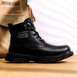 2023 New High Boots Men's High Top British Style Worker Boot High-Ankle Leather Casual Motorcycle Shoes Men's