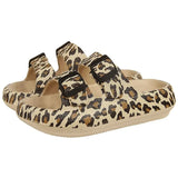 Soft Sole Pillow Slippers for Women Double Buckle Thick Platform Cloud Slides Sandals Woman Summer Non-Slip Flip