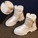 Winter Boots for Women Thick Plush Platform Ankle Boots Woman Thick Bottom Warm Cotton Padded Shoes Women's Winter