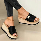 Sandals Wedges Heels Sandals Slip-On Platform Sandalias With High Heels Chaussure Femme Comfy Summer Shoes Women