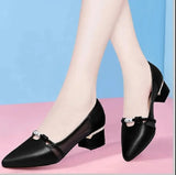 De Mujer Women Cute Sweet Light Weight Comfort Spring & Summer Square Heel Shoes Lady Casual Sky Blue Pumps