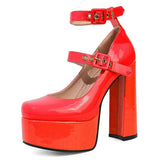 New Summer Cosplay Lolita Punk Elegant Women's Pumps High Heeled Mary Janes Large size Shoes Trendy Coloful