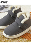 Soft Women Men Boots Down Warm Plush Ankle Snow Female Thick Boots Shoes Couple Toddler Indoor Home Fur