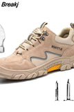 Labor Protection Shoes Steel Bao-head Anti Smashing Rubber Tire Sole Work Shoes Men Lightweight Non Slip Safety