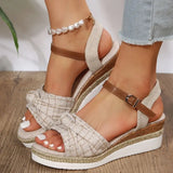 Wedge Sandals for Women Summer Peep Toe Non Slip Gladiator Shoes Woman Fashion Bowtie Platform Sandalias Mujer