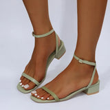 Women Sandals Casual Low Heel Narrow Band Ankle Strap Summer Gladiator Shoes Ladies Summer Beach