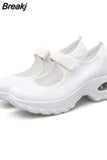Air Cushion Flat Shoes Women Mesh Sneakers Breathable Women Shoes Increase Ladies Casual Shoes Zapatos De Mujer