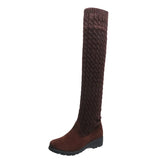Women's boots autumn and winter new over the knee boots sleek comfort plus cotton flat boots knitting