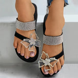 Summer Sandals Ladies Casual Flip Flops Crystal Butterfly Platform Open Toe Thick Bottom Slippers Beach Zapatos De