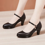 Platform High-Heeled Shoes Lacquered Leather Buckle Model Catwalk Etiquette Women's Shoes New Pointed Stilettos Professional Work