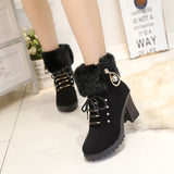 2013 New Rhinestone High Heel Thick Heel Hair Hair Mouth Short Leg Short Boots And Velvet Martin Boots Women's Plus Size Women's