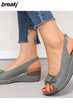 Women Summer 2023 Soft Bottom Heels Sandals Summer Shoes Women Wedge Sandal With Platform Zapatos Mujer Wedges
