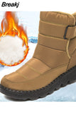 Waterproof Snow Boots for Women 2023 Thick Non Slip Plush Winter Ankle Boots Woman Platform Keep Warm Cotton Padded