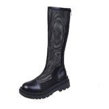 Boots Shoes Sexy Thigh High Heels High Sexy Round Toe Low Over-the-Knee Ladies Mid Calf Sandals Summer Rubber Fabric
