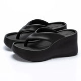 Summer Wedge Flip Flops for Women 2024 Fashion Clip Toe Platform Slippers Woman Thick Bottom Non Slip Beach