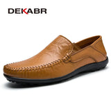 Soft Leather Men Loafers New Handmade Casual Shoes Men Moccasins For Men Split Leather Flat Shoes Big size