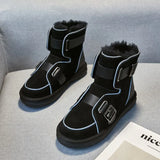 Women's Boots Winter Shoes Plush Warm Fur Boots Black Grey Ankle Booties Suede Snow Boots Punk Shoes Fashion