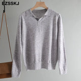 spring autumn thin oversize sweater pullovers Women basic loose square neck cashmere sweater female knit