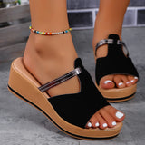 Open Toe Women's Wedge Sandals White Summer Fashion Breathable Comfortable Sandals Woman Buckle Female Footwear Woman