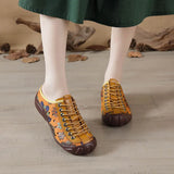 Mother Shoe Hole Hole Front Tie Baotou Deep Mouth Women's Shoes Leather Soft Sole With Wear-Resistant Soft Sole