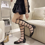 Women's Shoes 2023 Hot Sale Women's Boots Summer's Square Head Hollowed Out Women's Boots Korean Version Zipper Roman Cool