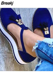 Women's Sandals Summer Vulcanized Shoes Fashion Tassel Casual Style Flat Shoes Solid Color Thick Bottom Women's