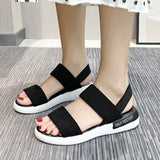 Women's Summer Knitted Fabric Wedge Sandals, Light Walking Sandals, Women's Plus Size Comfortable Summer Shoes, Platform