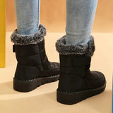 Size 44 Waterproof Snow Boots Women 2023 Warm Thick Plush Winter Ankle Boots Women Non Slip Platform Cotton Padded