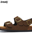 New Summer Women Cork Sandals Casual Non-slip Beach Men Outdoor Gladiator