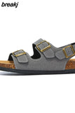 New Summer Women Cork Sandals Casual Non-slip Beach Men Outdoor Gladiator