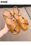 Sandals Women Rome Shoes Beach Flats Slides Summer New Trend Fashion Women Shoes Slippers Open Toe Zapatos Mujer