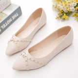 Flats Shoes Rivet Spring Summer New Female Metal Pointed Toe Casaul Shoes Comfortable Flats Loafers Shoes