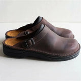 Fashion Men Slippers Flat Wedge Heel Square Toe Shallow Mouth Men's Casual All-match Outdoor Sports or Indoor Home