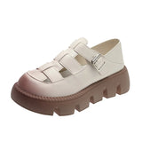 Strap Beige Heeled Sandals Female Shoe Espadrilles Platform Med Increasing Height Muffins shoe 2023 Summer Clogs Wedge