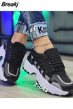 New Thick Soled Women's Sports Shoes Fashion Casual Comfortable Lace-up Thick Soled Shoes Female Increase Vulcanized