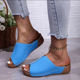 Summer Women's Slippers Outdoor Roman Sandals Fashionable and Comfortable Women's Shoes Wedge Beach Slippers