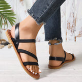 Women's Summer New Simple Solid Color Flat Bottom Anti Slip Women's Shoes Outdoor Leisure Comfortable Beach Dress