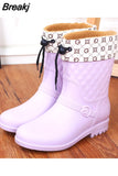 Rain Boots Women Wading Boots Gumboots Wellies Plush Warm Winter Female Galoshes Rainboots Woman Regenstiefel Snow