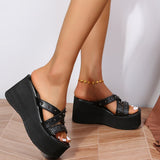 Summer Woman Sandals Plus Size 43 High Platform Gothic Cosplay Wedges Comfy Woman Mules Shoes Outstoor