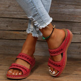 Women Wedge Sandals Premium Orthopedic Open Toe Slippers Vintage Anti-Slip Leather Casual Female Platform Retro Shoes